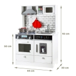 Детска Дървена Кухня  със Звук, Светлина, Бяла 