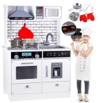 Детска Дървена Кухня  със Звук, Светлина, Бяла 