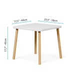 Детска Дървена Маса с 2 Столчета BUNNY, Комплект за Учене, Рисуване, Игра, Хранене, за Детска Стая, Бял