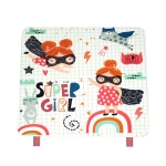 Детска Дървена Маса с 2 Столчета, Комплект за Учене, Игра, Рисуване, Хранене, Бяло, Розово - SUPER GIRL