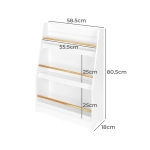 Детска Етажерка , Дървен Органайзер за Книжки и Играчки, Бял Цвят, за Уютната Детска Стая