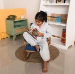 Детска Етажерка , Дървен Органайзер за Книжки и Играчки, Бял Цвят, за Уютната Детска Стая