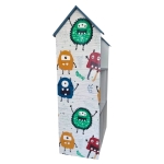 Детска етажерка - Къщичка MONSTER, Синя за съхранение на играчки и книжки