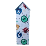 Детска етажерка - Къщичка MONSTER, Синя за съхранение на играчки и книжки