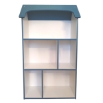 Детска етажерка - Къщичка MONSTER, Синя за съхранение на играчки и книжки