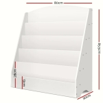 Детска Етажерка , Органайзер с Рафтове за Книжки и Списания, Дървена, Бяла, 80х30х80 см.