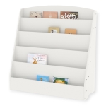 Детска Етажерка , Органайзер с Рафтове за Книжки и Списания, Дървена, Бяла, 80х30х80 см.