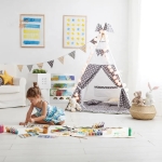 Детска Етажерка  с 3 Отделения за Съхранение на Книжки, Облак, Бяла