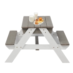 Детска Градинска Маса 3 в 1 Чадър с Регулируема Височина, Подвижен Плот за Активни Игри на Открито