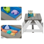 Детска Градинска Маса 3 в 1 Чадър с Регулируема Височина, Подвижен Плот за Активни Игри на Открито