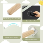 Детска Маса с 2 Столчета - Мултиактивна Къщичка с Черна Дъска, Плот за Рисуване и Четене