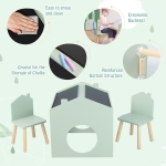 Детска Маса с 2 Столчета - Мултиактивна Къщичка с Черна Дъска, Плот за Рисуване и Четене