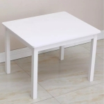 Детска Маса с 4 Столчета , Дървен Комплект за Игра и Учение, Бял, 66x56x48 см