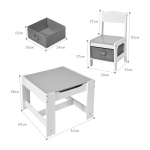 Детска Маса със Столчета, Двустранна, с Черна Дъска, 2 в 1 за Игра и Съхранение