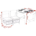 Детска Маса със Столчета, Двустранна, с Черна Дъска, 2 в 1 за Игра и Съхранение