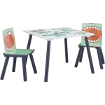 Детска Маса със Столчета  за Рисуване, Игра, Хранене, Дървена, DINOSAUR