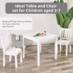 Детска Маса със Столчета, Комплект от Дърво,за Учене, Рисуване, Игра и Хранене, за Детска Стая, Бял