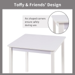 Детска Маса със Столчета, Комплект от Дърво,за Учене, Рисуване, Игра и Хранене, за Детска Стая, Бял