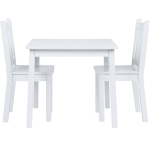 Детска Маса със Столчета, Комплект от Дърво,за Учене, Рисуване, Игра и Хранене, за Детска Стая, Бял