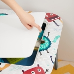 Детска Маса с 2 Столчета, Двустранна, за Рисуване и за Редене на Конструктори тип LEGO