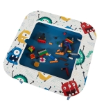 Детска Маса с 2 Столчета, Двустранна, за Рисуване и за Редене на Конструктори тип LEGO