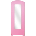 Детска Стойка за Дрехи с Огледало - Отворен Детски Гардероб с Рафтове и Закачалки, Розов, 94x38x100 см