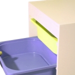 Детски Шкаф , Етажерка за Играчки с 4 Кутии за Съхранение, Бял