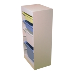 Детски Шкаф , Етажерка за Играчки с 4 Кутии за Съхранение, Бял