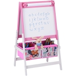 Детски Статив за Рисуване 3 в 1 - Черна Дъска, Бяла Дъска, Хартиена Ролка, SUPER GIRL