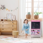 Детски Статив за Рисуване 3 в 1 - Черна Дъска, Бяла Дъска, Хартиена Ролка, SUPER GIRL