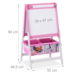 Детски Статив за Рисуване 3 в 1 - Черна Дъска, Бяла Дъска, Хартиена Ролка, SUPER GIRL