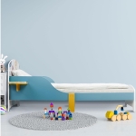 Детско Легло  140x70 см – Дървено, със Защита от Падане, MONSTER, За Деца 18+ месеца