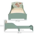 Детско Легло, Защита от Падане, Дървено, Подматрачна Рамка 70х140 см, FOREST