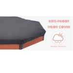 Голям Детски Пясъчник , Дървен OCTAGON, Водоустойчиво Покривало, 199х199х23 см.