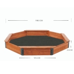 Голям Детски Пясъчник , Дървен OCTAGON, Водоустойчиво Покривало, 199х199х23 см.