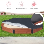 Голям Детски Пясъчник , Дървен OCTAGON, Водоустойчиво Покривало, 199х199х23 см.