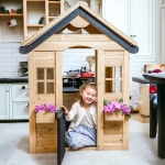 Детска Къща , Дървена, Игра на Открито в Двора и Градината, 140 х 112 x 108 см.