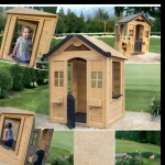 Детска Къща , Дървена, Игра на Открито в Двора и Градината, 140 х 112 x 108 см.