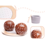 Детски Дървен Комплект за Чай и Кафе с Аксесоари - бяло/сиво