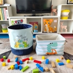 Кош за Играчки, Дрехи, Пране, Сгъваем, с Удобни Дръжки, за Детска Стая, Спалня, Дневна - Динозаври