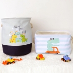 Кош за Играчки, Дрехи, Пране, Сгъваем, с Удобни Дръжки, за Детска Стая, Спалня, Дневна - Динозаври