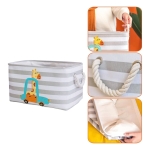 Кутия за Съхранение на Играчки, Дрехи, Козметика, Сгъваема, с Удобни Дръжки, за Детска стая, Спалня, Дневна - Жираф