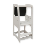 Монтесори Кула, Образователно Столче с Черна Дъска и Регулируема Височина, Бяла, за Деца от 1-4 години