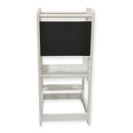 Монтесори Кула, Образователно Столче с Черна Дъска и Регулируема Височина, Бяла, за Деца от 1-4 години