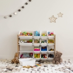 Органайзер за Детски Играчки  дърво и бяло 