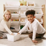 Органайзер за Детски Играчки  дърво и бяло 