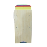 Детски Дървен Органайзер, Етажерка, Шкаф, Секция за Съхранение на Играчки и Книжки - 3 нива с 9 Текстилни Кутии - COLORS