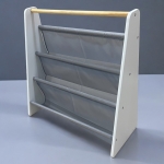 Преносима Детска Етажерка за Книги , Обзавеждане за Детска Стая, Бяло, Сиво