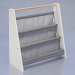 Преносима Детска Етажерка за Книги , Обзавеждане за Детска Стая, Бяло, Сиво