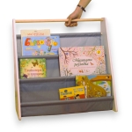 Преносима Детска Етажерка за Книги , Обзавеждане за Детска Стая, Бяло, Сиво